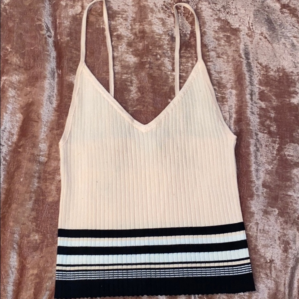 Baby pink and black tank